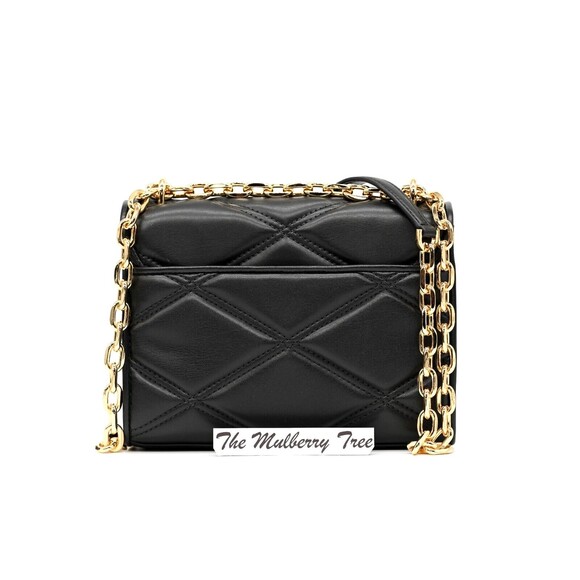 ❣️CLEARANCE🖤 MICHAEL KORS SERENA Medium Black Gold Chain Shoulder Bag Crossbody - Picture 13 of 16